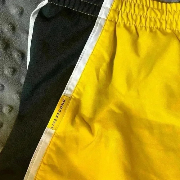 Nikeβ Dri-Fit Yellow and Black Livestrong Running Workout Shorts, M - Picture 2 of 8